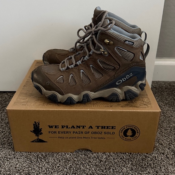 Oboz Sawtooth X Mid Waterproof Women's Hiking Boots Size 7.5 Brown - Picture 1 of 5